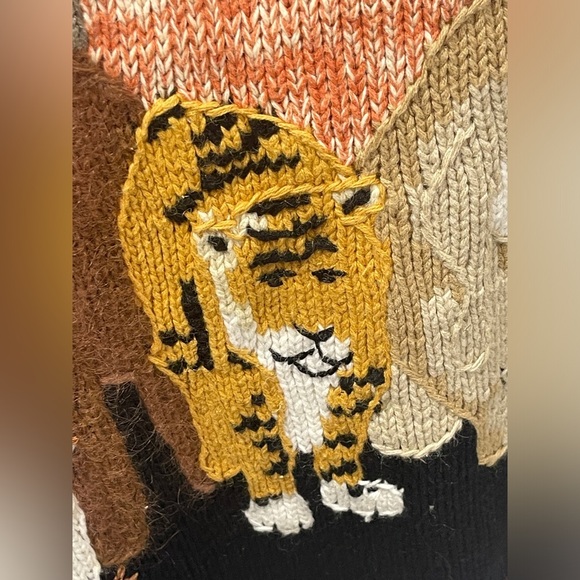 STORYBOOK KNITS Meeting With Noah Knit Cardigan Sweater Noah’s Ark Bible Large - Picture 7 of 13